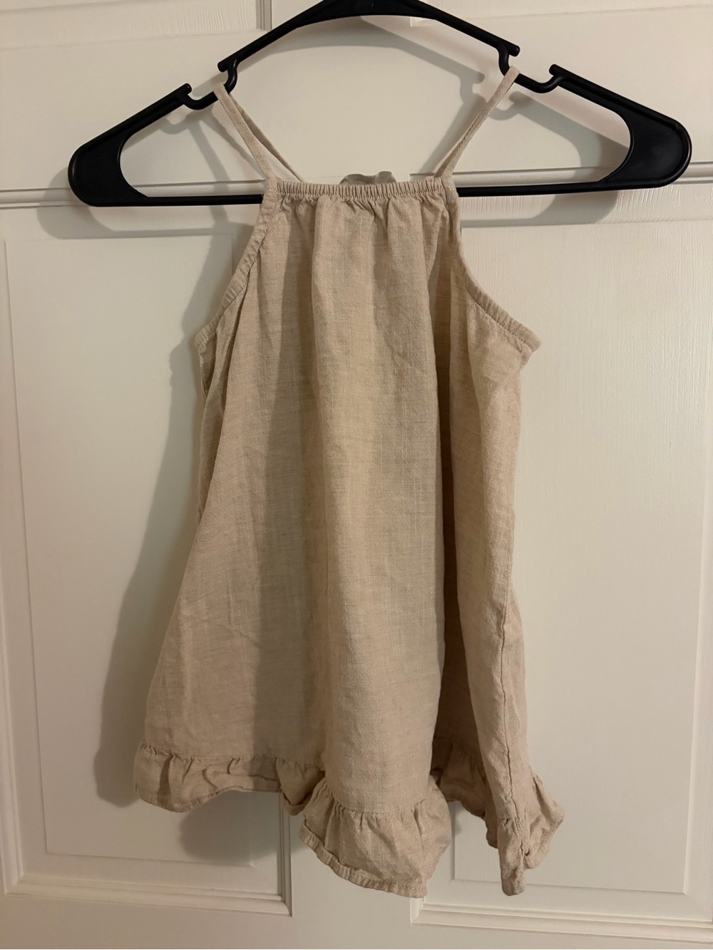 H&M Beige Ruffle-Hem Halter Dress for Girls